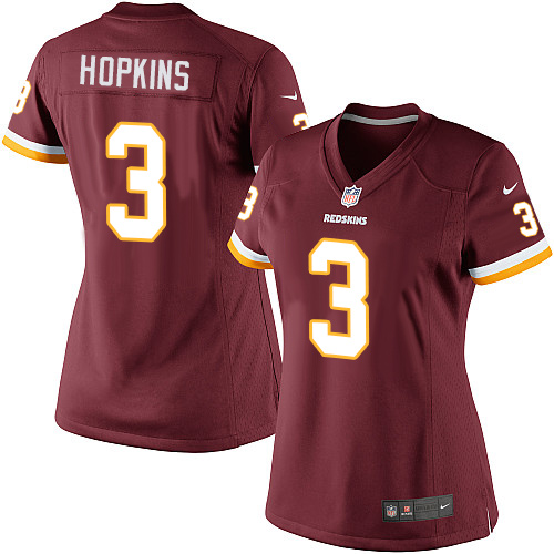 Women's Elite Dustin Hopkins Nike Jersey Burgundy Red Home - #3 NFL Washington Redskins